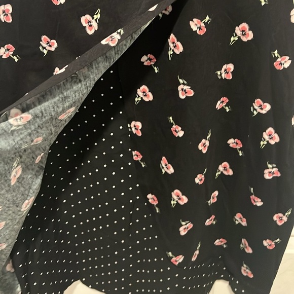 J.Jill black floral polka dot 3/4 sleeve tunic top size 2X - Picture 7 of 10
